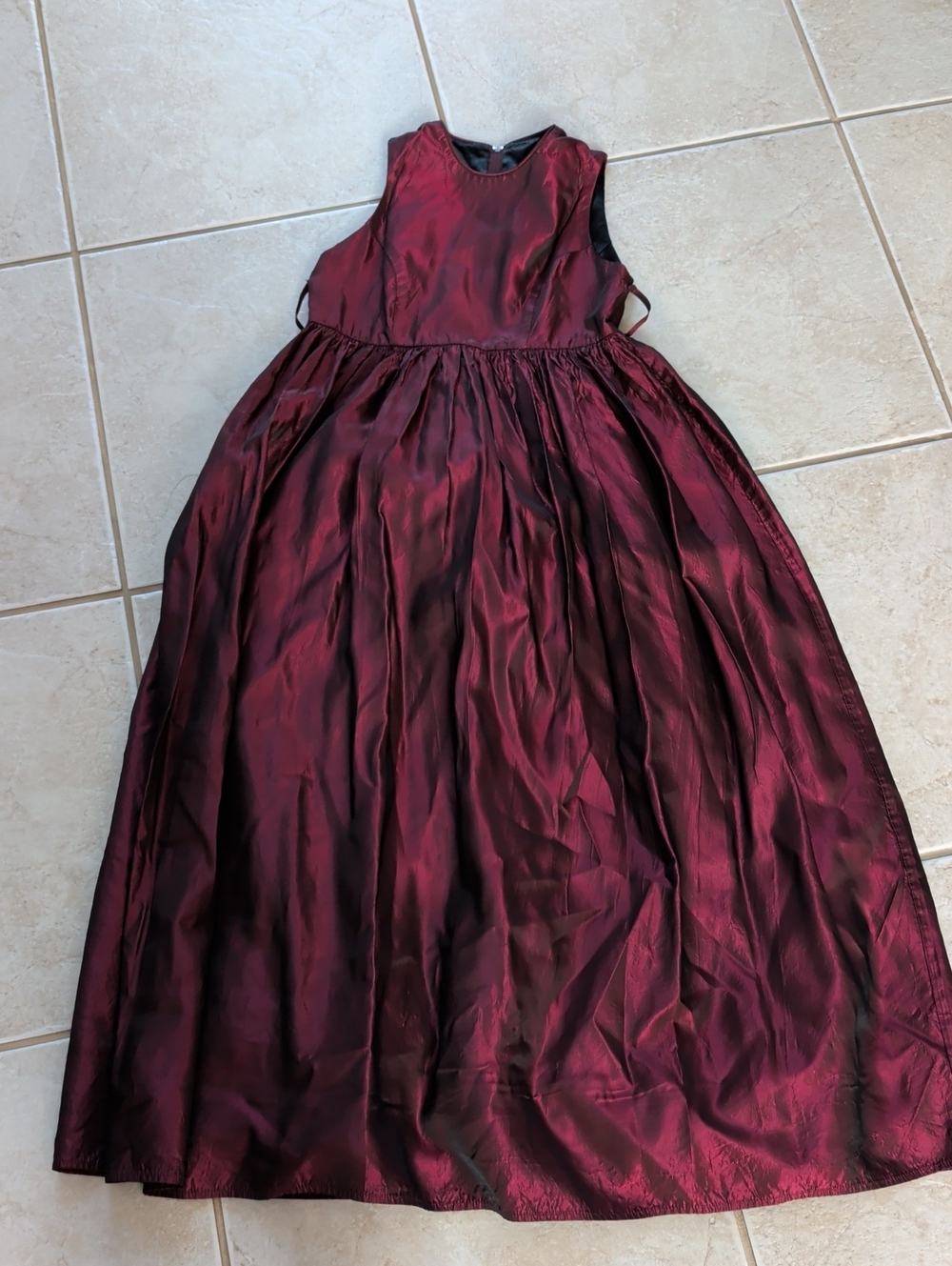 Jessica McClintock Girls' Wine Red Formal Satin Dress